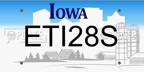 ETI28S Iowa License Plate