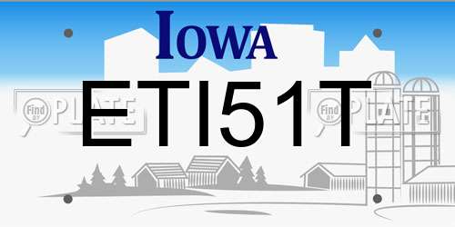 ETI51T Iowa License Plate