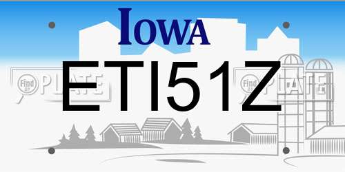 ETI51Z Iowa License Plate