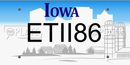 ETII86 Iowa License Plate