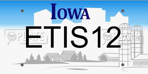 ETIS12 Iowa License Plate