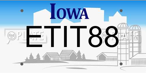 ETIT88 Iowa License Plate