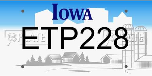 ETP228 Iowa License Plate