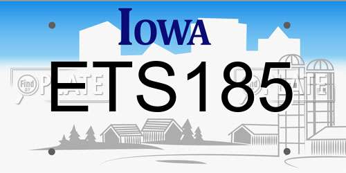 ETS185 Iowa License Plate