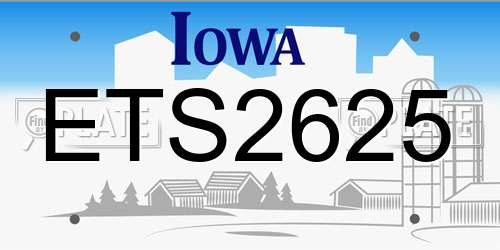 ETS2625 Iowa License Plate