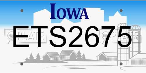 ETS2675 Iowa License Plate