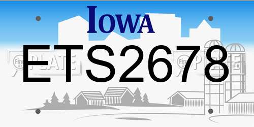 ETS2678 Iowa License Plate