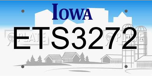 ETS3272 Iowa License Plate
