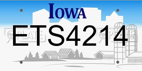 ETS4214 Iowa License Plate
