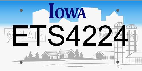 ETS4224 Iowa License Plate