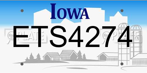 ETS4274 Iowa License Plate