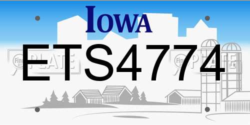ETS4774 Iowa License Plate