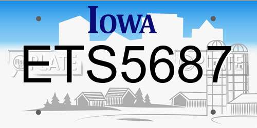 ETS5687 Iowa License Plate