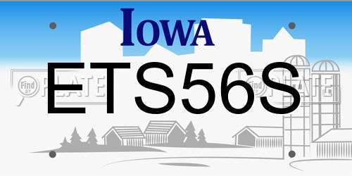 ETS56S Iowa License Plate