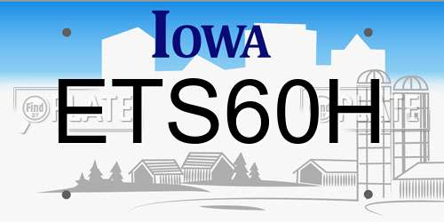 ETS60H Iowa License Plate