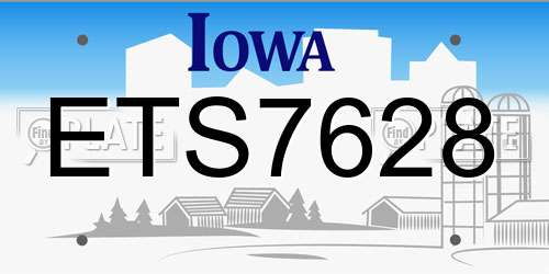 ETS7628 Iowa License Plate