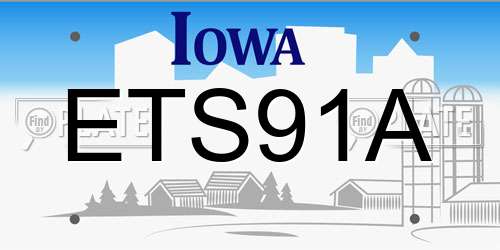 ETS91A Iowa License Plate