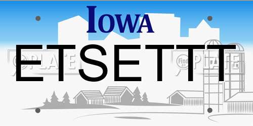 ETSETTT Iowa License Plate