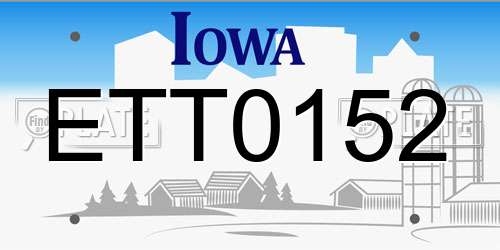 ETT0152 Iowa License Plate