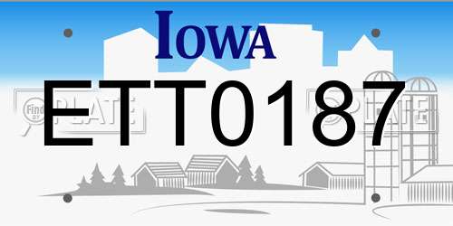 ETT0187 Iowa License Plate