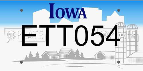 ETT054 Iowa License Plate
