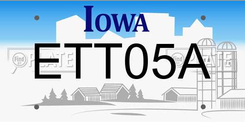 ETT05A Iowa License Plate