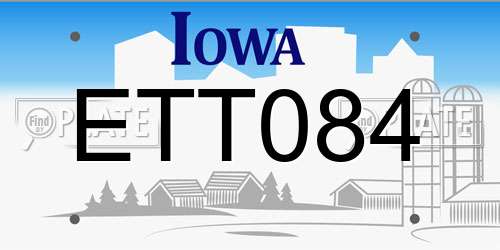 ETT084 Iowa License Plate