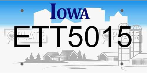 ETT5015 Iowa License Plate