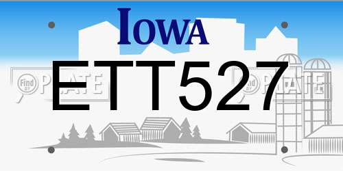 ETT527 Iowa License Plate