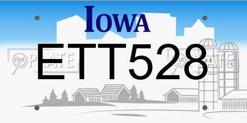 ETT528 Iowa License Plate