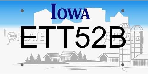 ETT52B Iowa License Plate