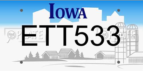 ETT533 Iowa License Plate