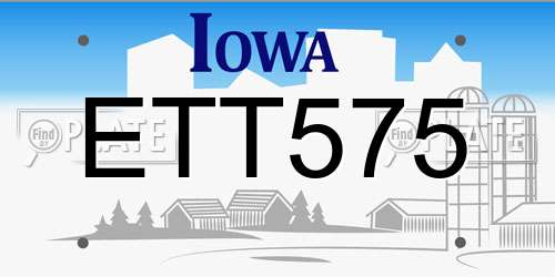 ETT575 Iowa License Plate