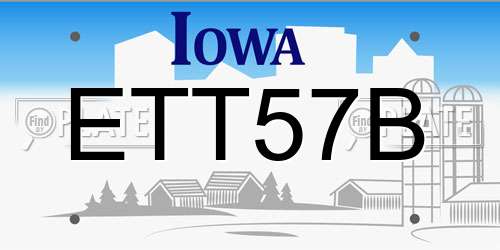 ETT57B Iowa License Plate