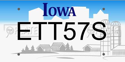 ETT57S Iowa License Plate