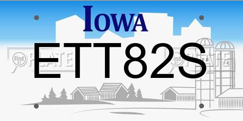 ETT82S Iowa License Plate