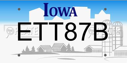 ETT87B Iowa License Plate