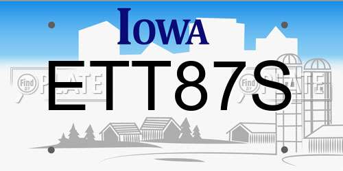 ETT87S Iowa License Plate