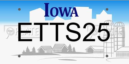 ETTS25 Iowa License Plate