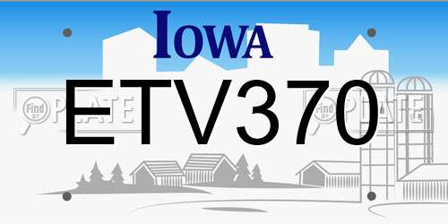 ETV370 Iowa License Plate
