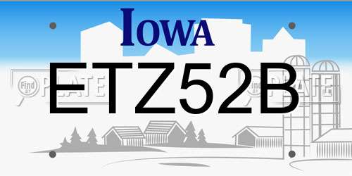 ETZ52B Iowa License Plate