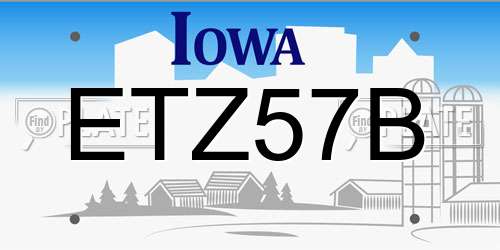 ETZ57B Iowa License Plate