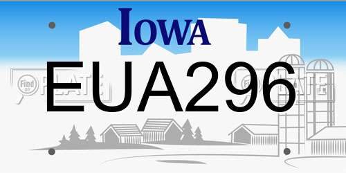 EUA296 Iowa License Plate