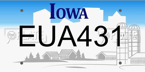 EUA431 Iowa License Plate