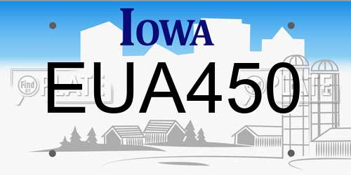 EUA450 Iowa License Plate