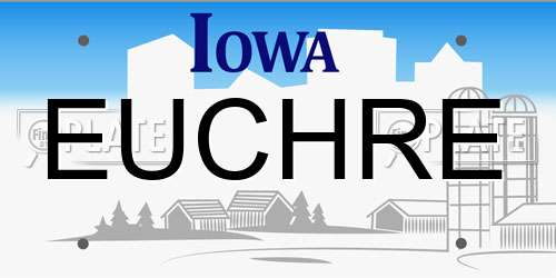 EUCHRE Iowa License Plate