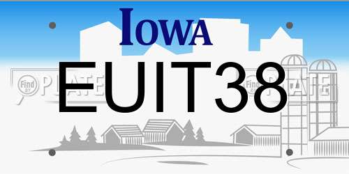 EUIT38 Iowa License Plate