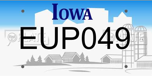 EUP049 Iowa License Plate