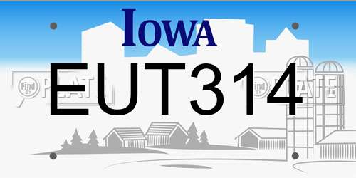 EUT314 Iowa License Plate