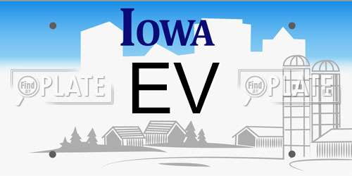 EV Iowa License Plate